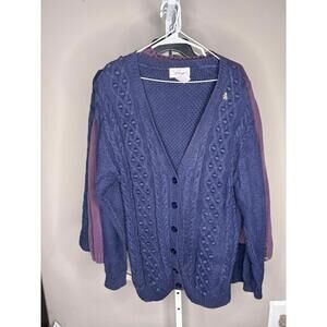 Vintage Wellington Navy Cable Knit Cardigan